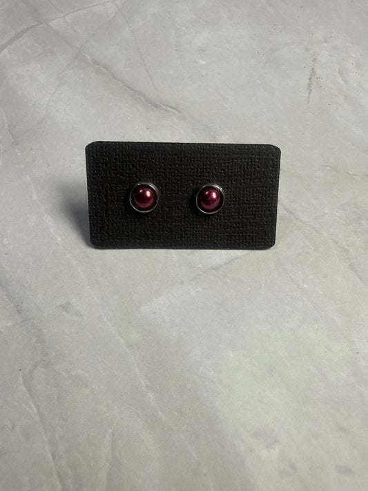 Maroon Stud Earrings