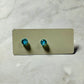Light Blue and Gold Smiley Stud Earring