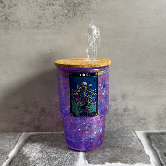 The Dog Mom Tarot Card Mini Shot Glass Snowglobe Tumbler