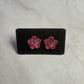 Pink Crystal Flower Stud Earring