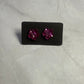 Dark Pink Crystal Flower Stud Earring