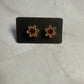Red and Clear Flower Stud Earring