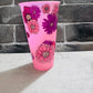 24 ounce cold cup- purple and pink floral