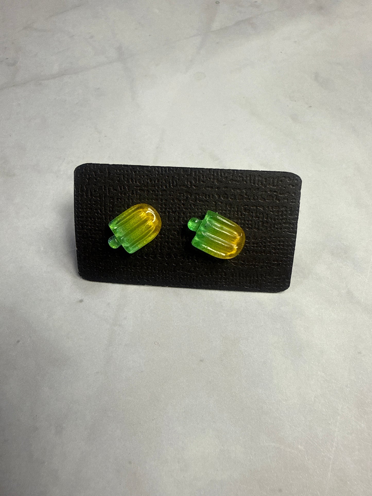 Yellow/ Green Popsicle Stud Earrings
