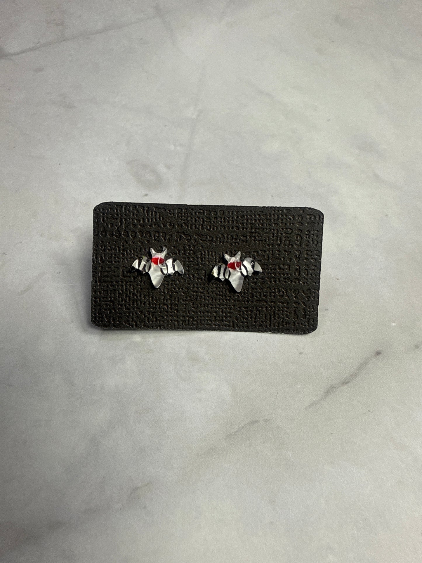 White Bat Stud Earrings