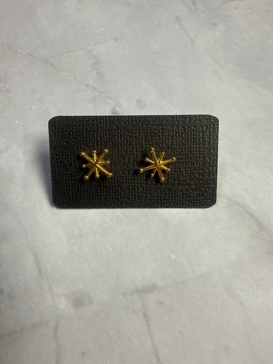 Gold North Star Stud Earrings