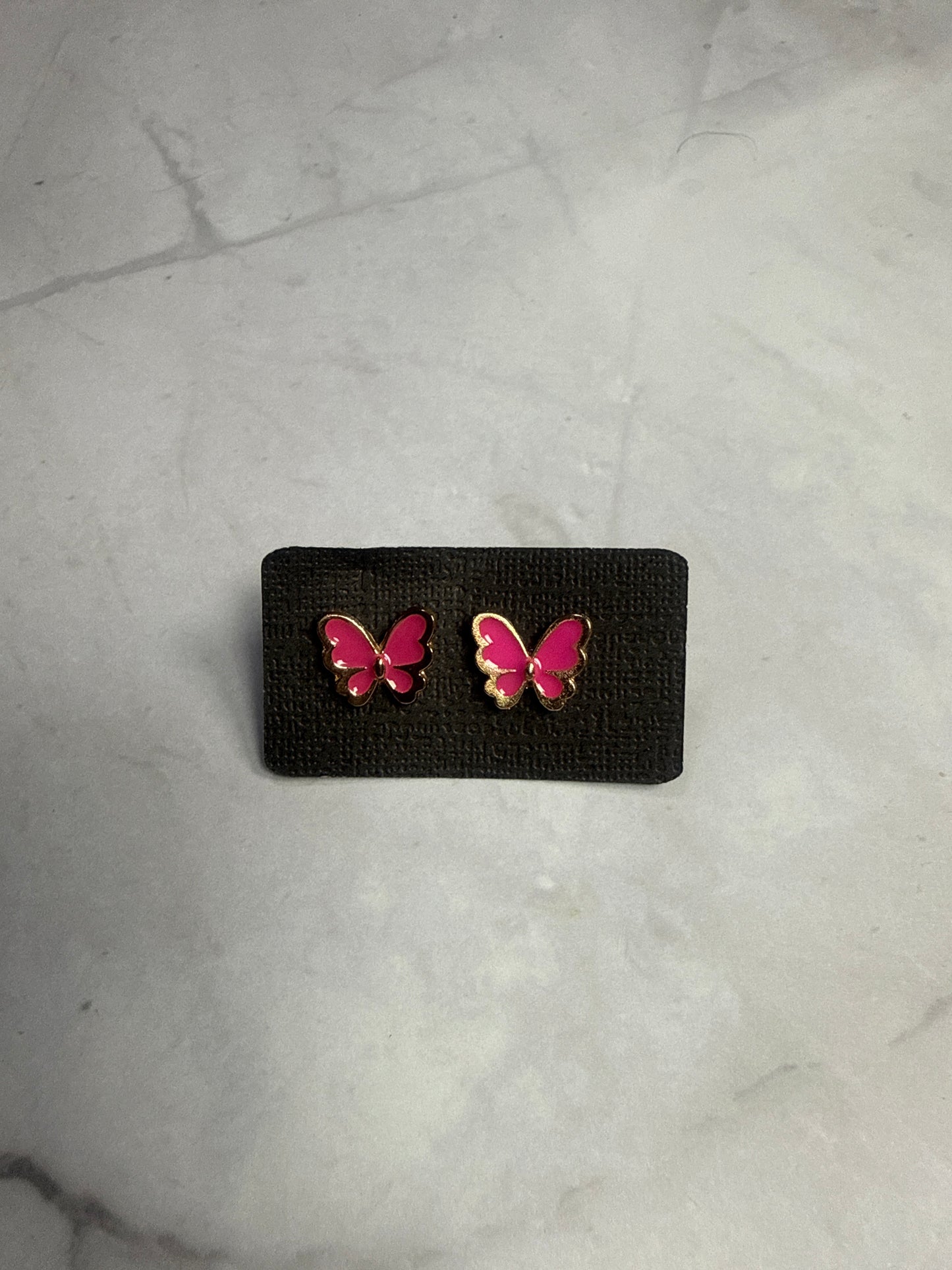 Pink Butterfly Stud Earrings