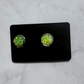 Green Druzy CLIP ON Stud Earring