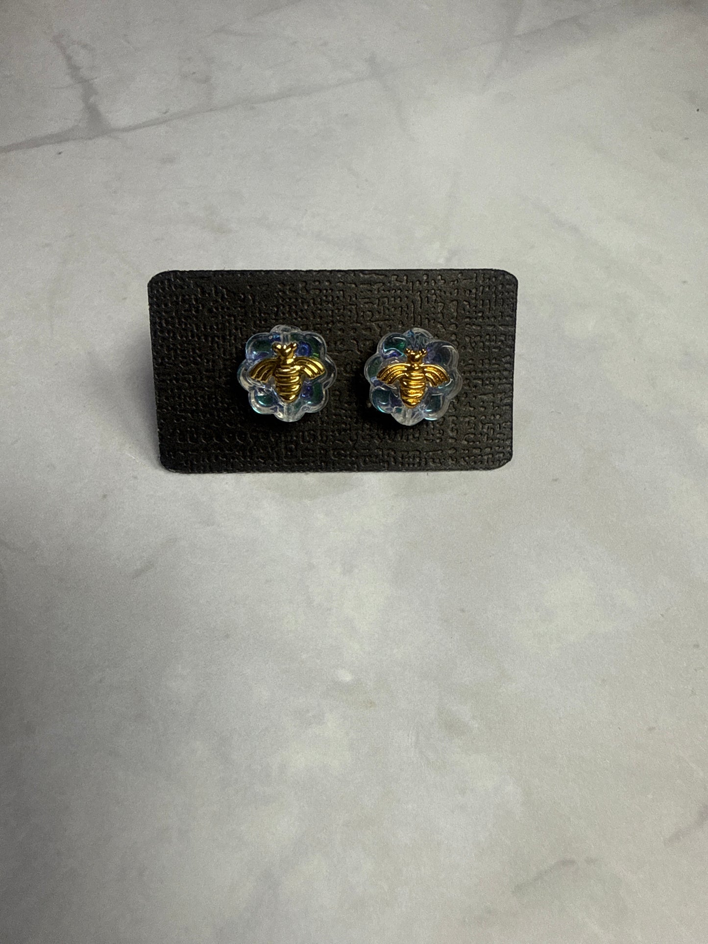 Iridescent Bee Stud Earrings