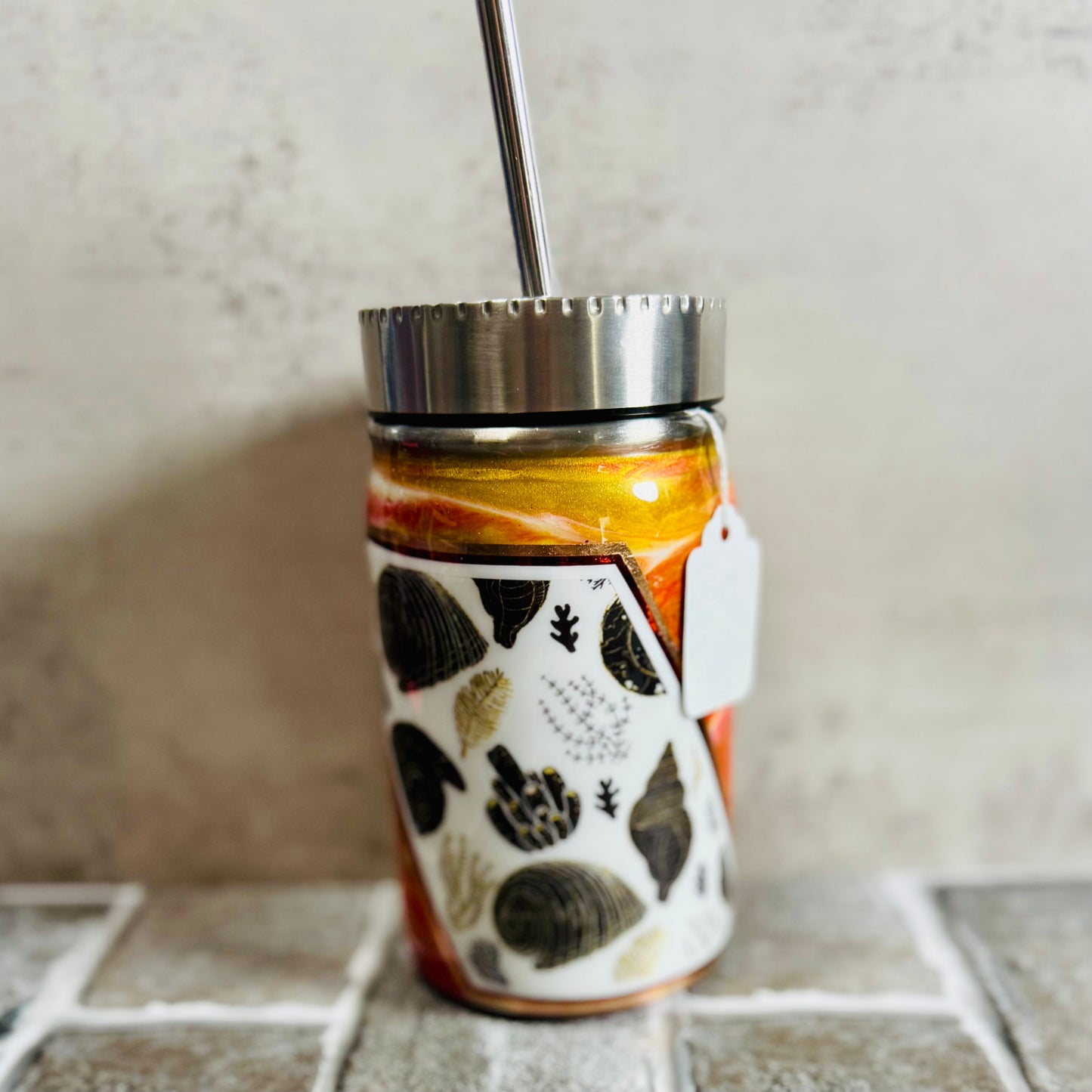 Forever Chasing Sunsets Gecko Splat 17oz Mason Jar Tumbler