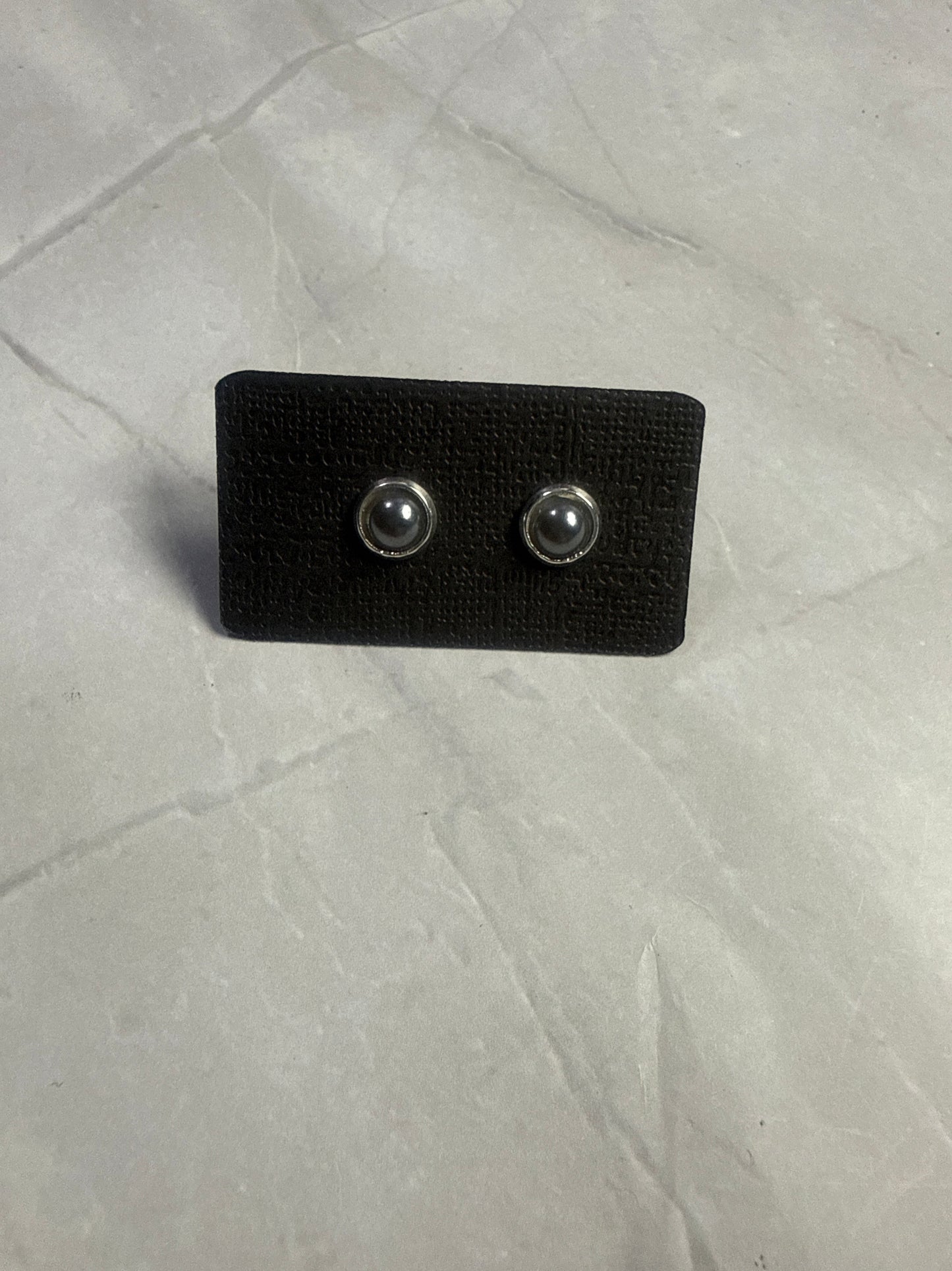 Dark Silver Stud Earrings