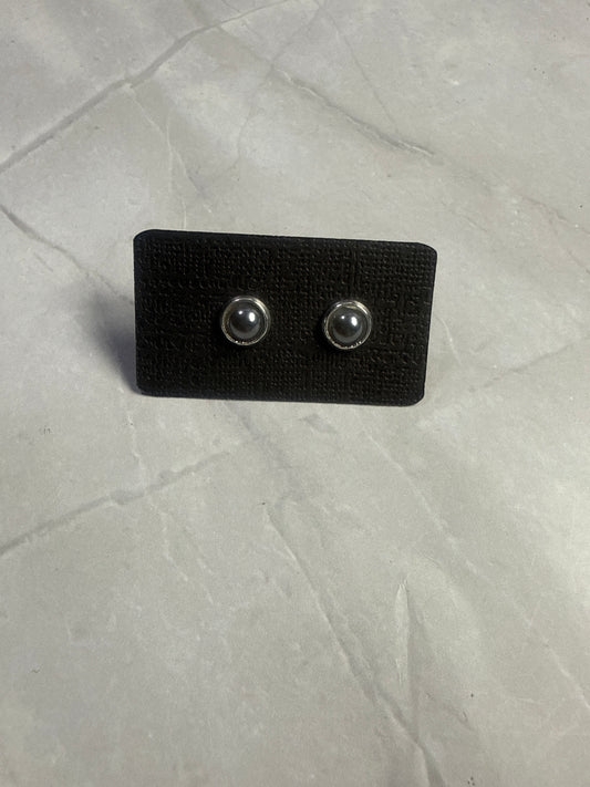 Dark Silver Stud Earrings
