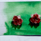 Red Flower Stud Earring