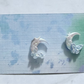 Blue Ab Butterfly Moon Stud Earring