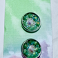 Green AB Rhinestone Flower Stud Earring