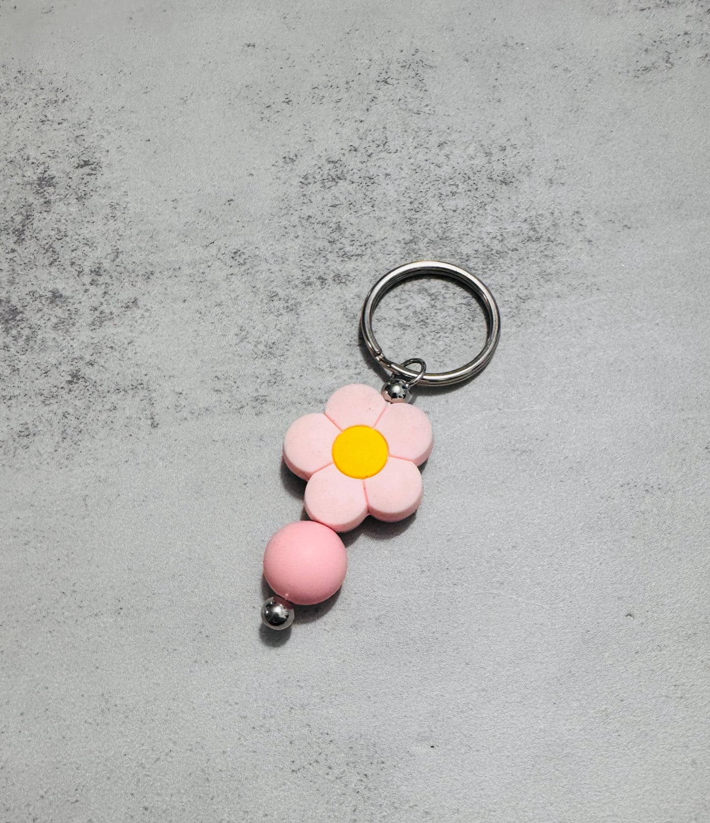 Flower Beaded Keychain