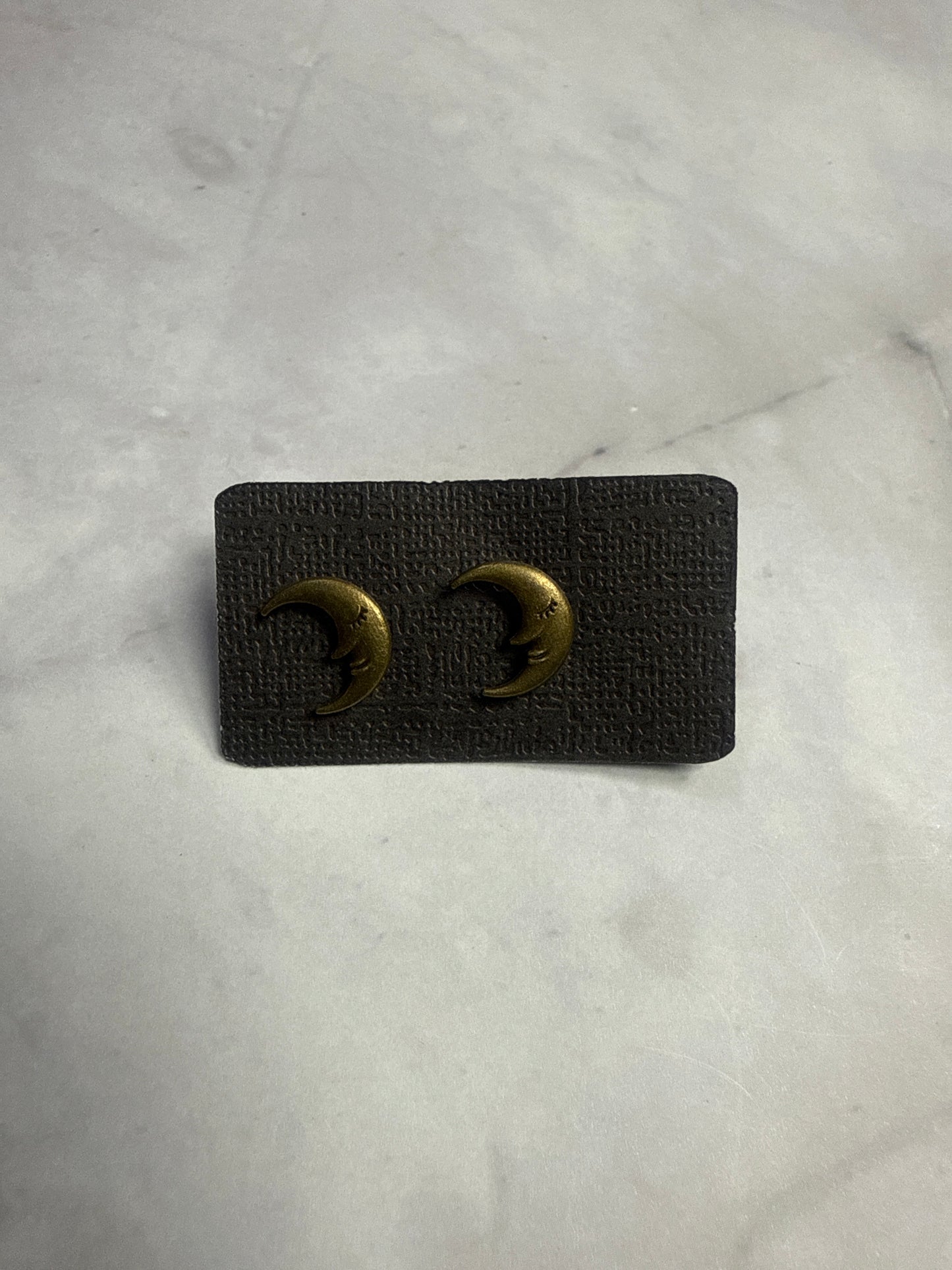 Bronze Moon Stud Earrings