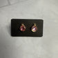 Pink Crystal Ladybug Stud Earrings