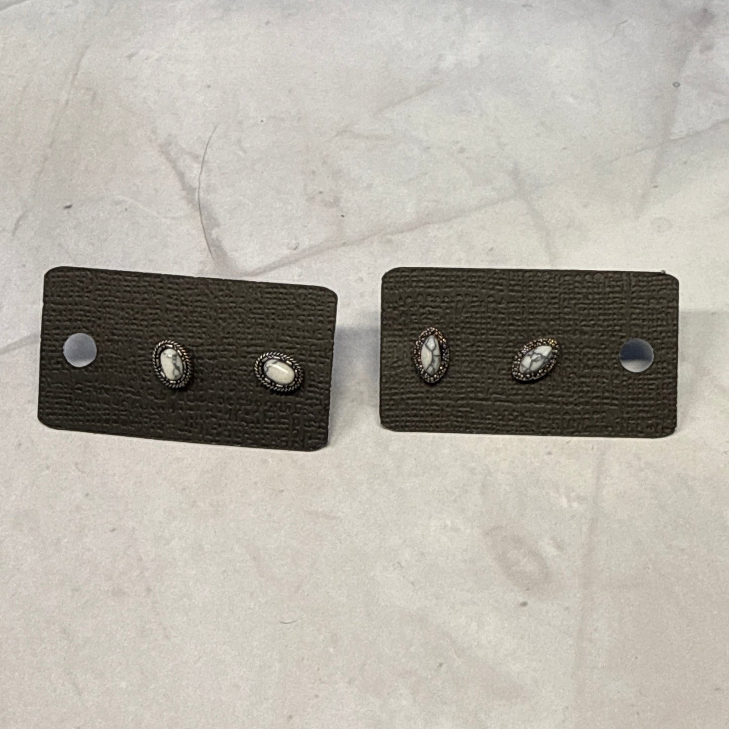 White Western Stud Earring