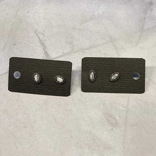 White Western Stud Earring