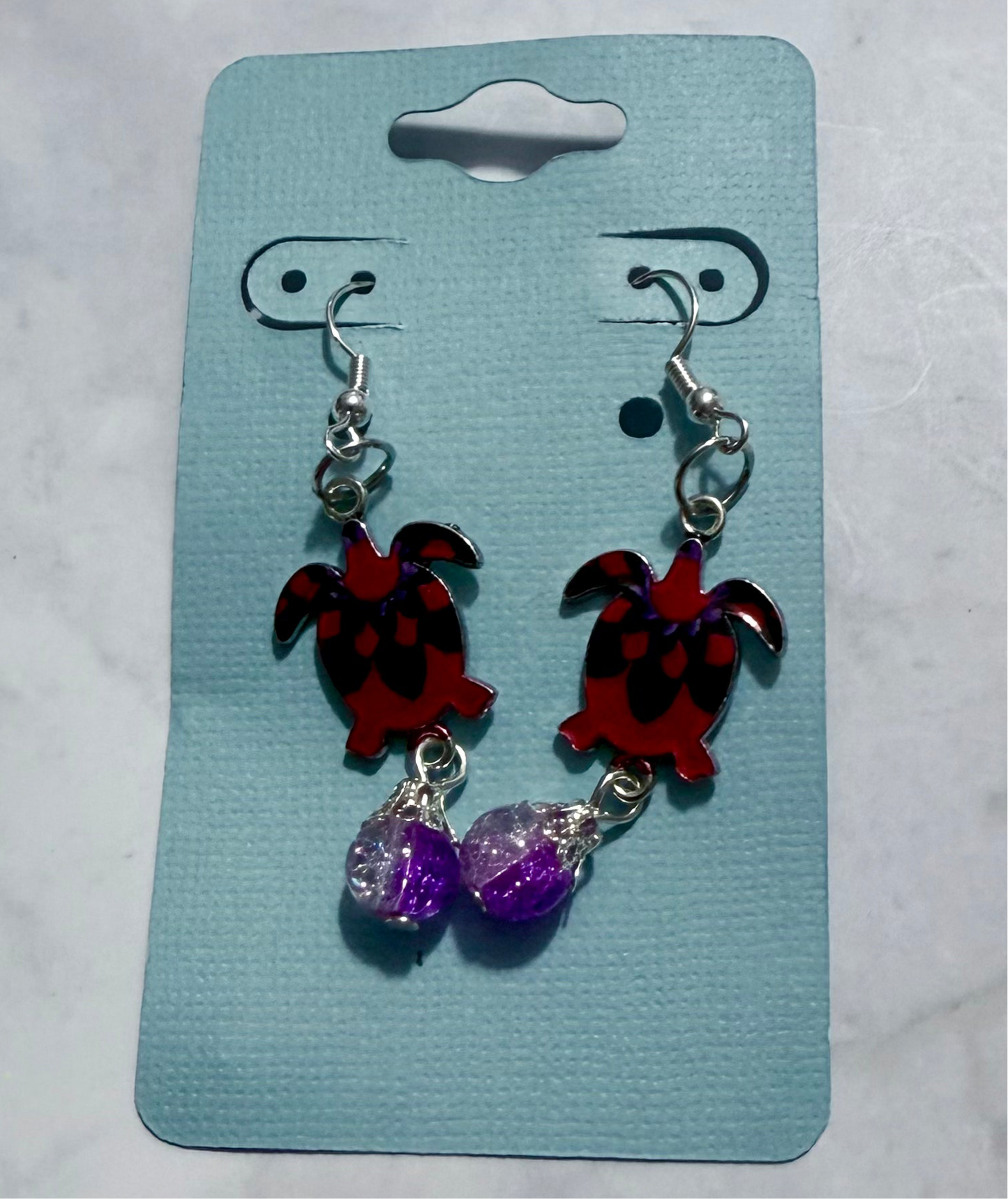 Red/Purple Turtle Dangle
