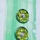 Light Green Rhinestone Flower Stud Earring