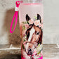 Floral Horse 17oz Glass Pink Ombre Tumbler