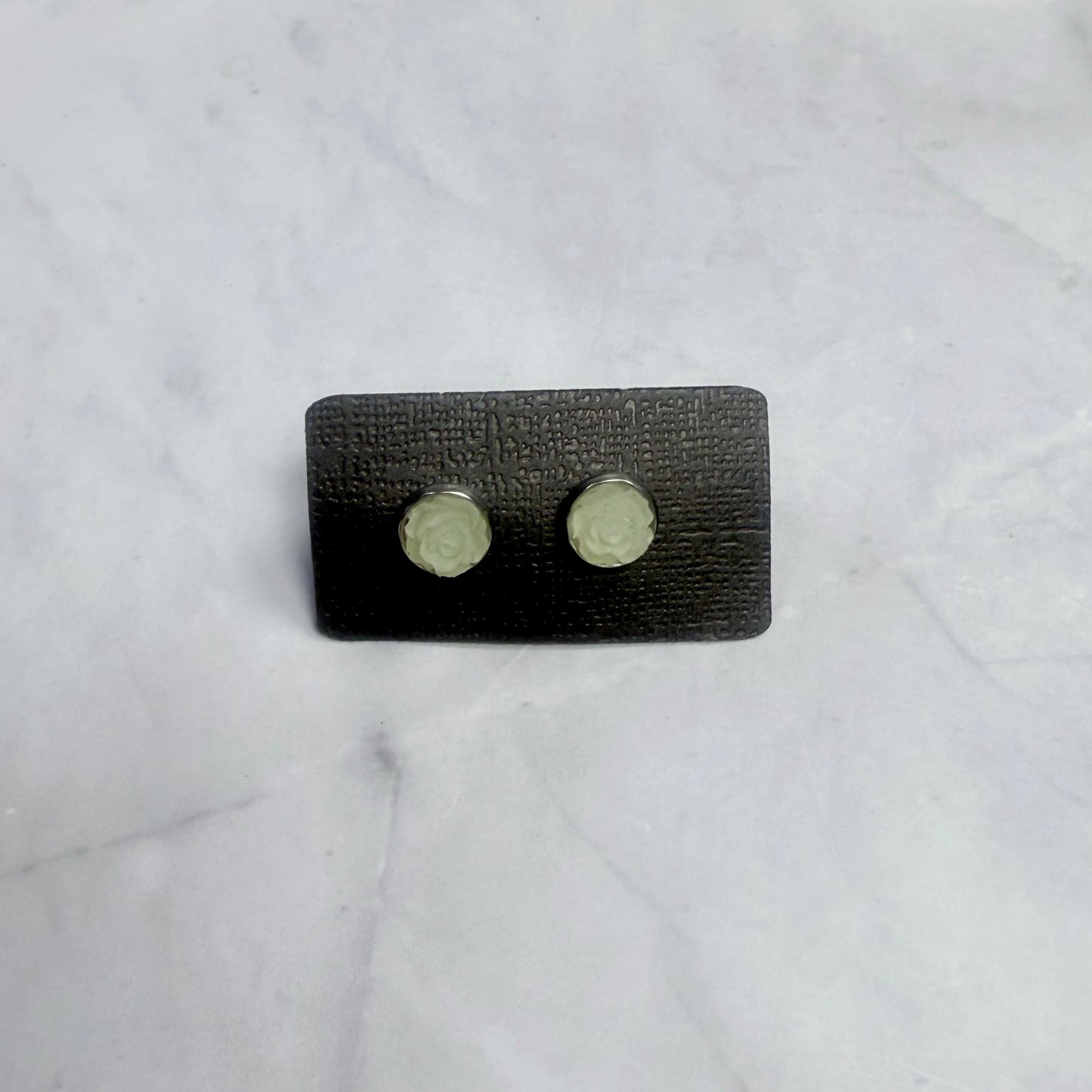 Light Green Rose Stud Earring