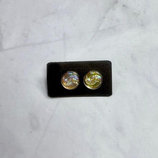 Yellow Iridescent Tidal Wave Stud Earring
