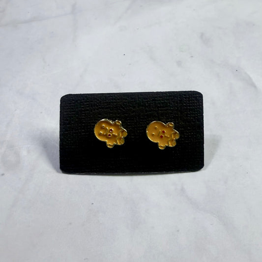 Gingerbread Man Metal Stud Earring