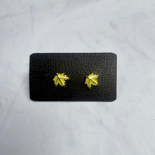 Yellow Leaf Stud Earring
