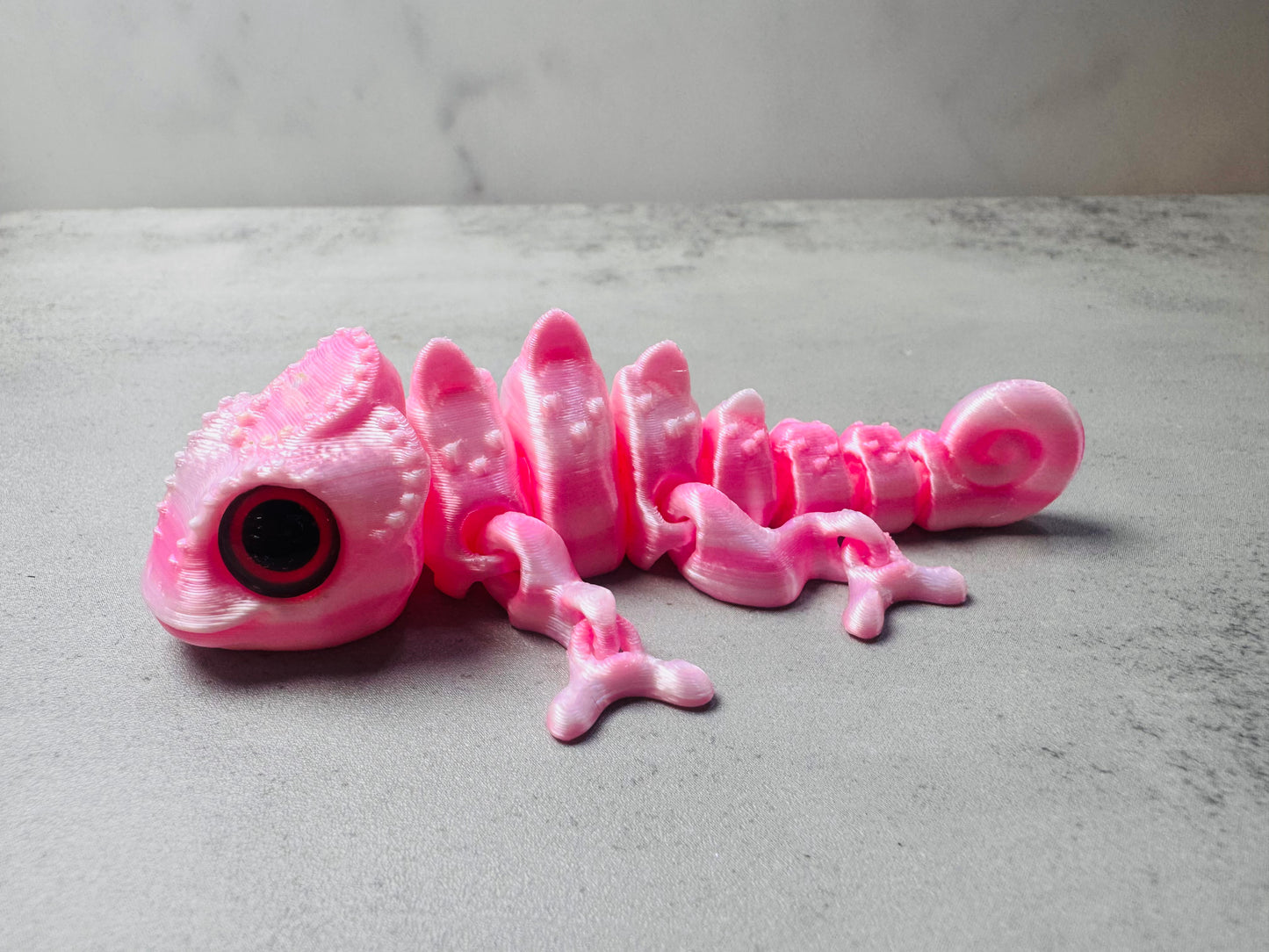 3D Printed Articulated Pink Gecko (RTS)