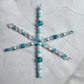 Blue/Silver/White Hand Beaded Snowflake Ornament