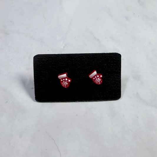 Tiny Resin Mitten Stud Earring