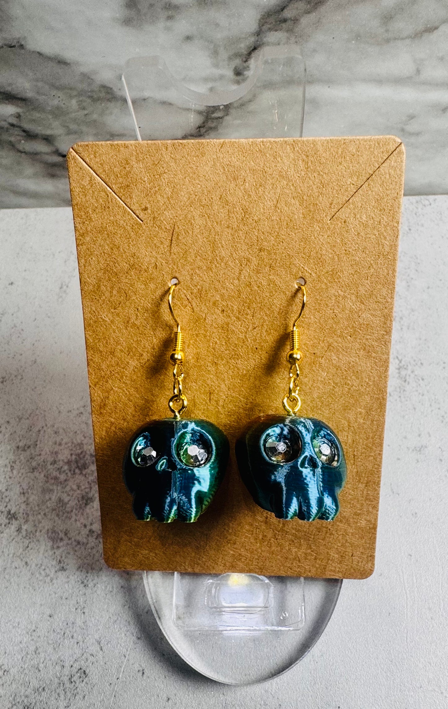 3D Printed Skull Dangle Earring