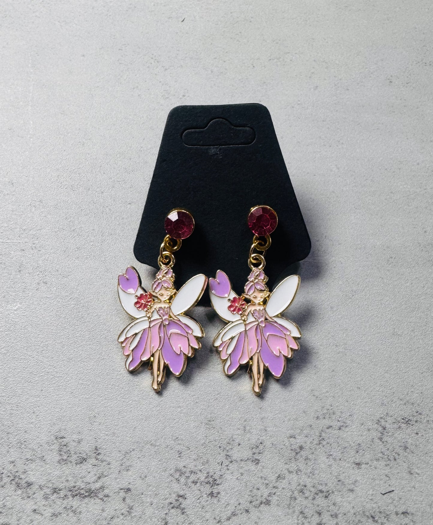 Lavender Fairy w/ Pink Cz Dangle