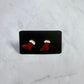 Red Metal Booties Stud Earring