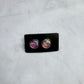 Dark Pink Iridescent Tidal Wave Stud Earring