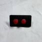 Small Red Pompom Stud Earring