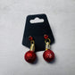 Red Xmas Ornament w/Red CZ Stud Dangle