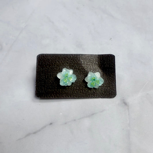 Light Blue Flower Stud Earring