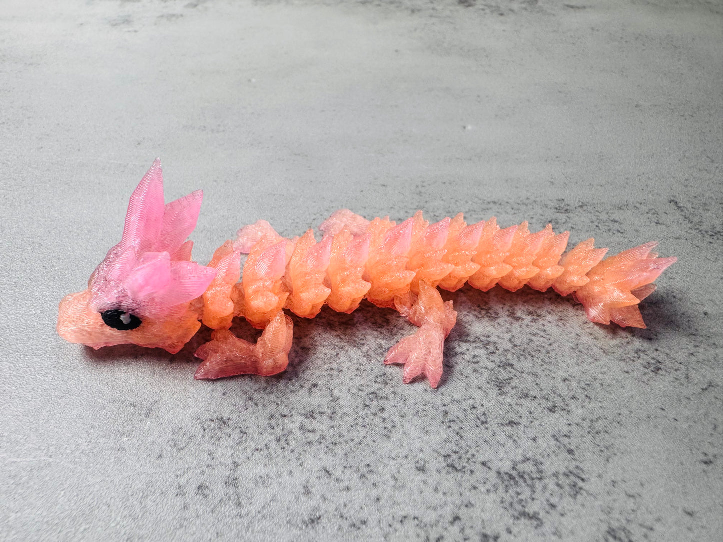 3D Printed Articulated Translucent Crystal Dragons (RTS)