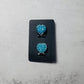 Blue Druzy Heart CLIP ON Stud Earring