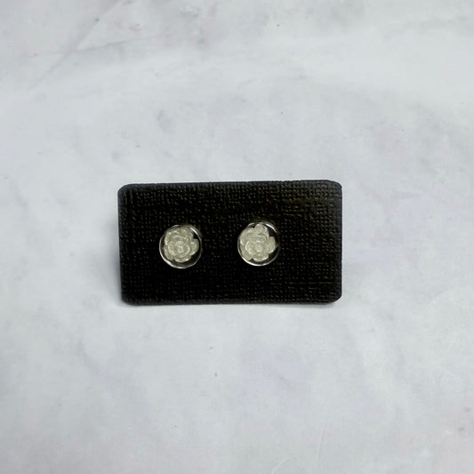 Glitter Rose Stud Earring