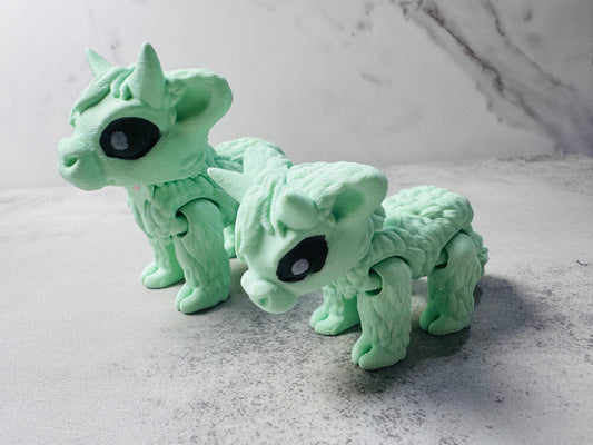 3D Printed Articulated Mint Cow w/Horns (RTS)