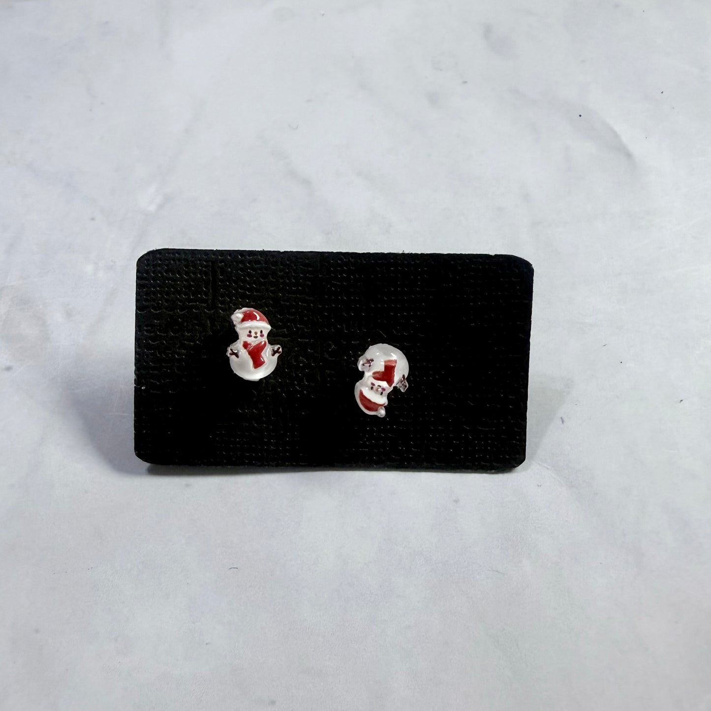 Tiny Snowman Resin Stud Earring V2