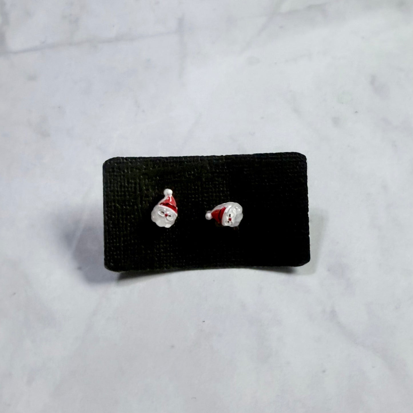 Tiny Fluffy Santa Resin Stud Earring