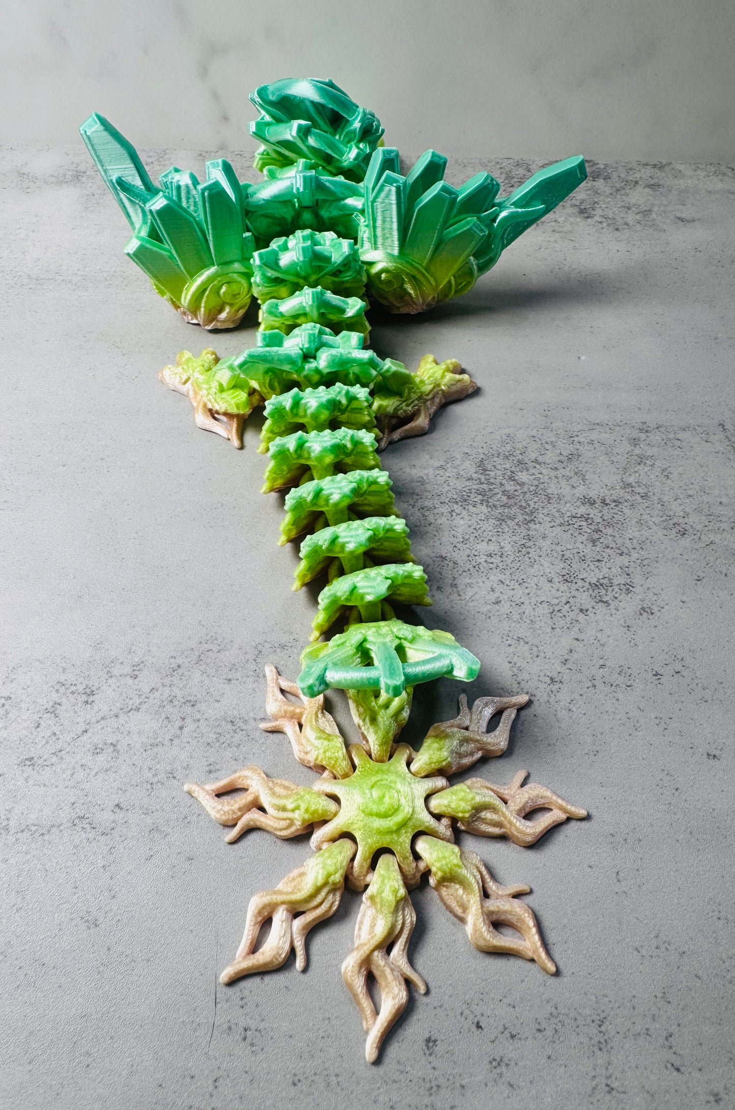 3D Printed Articulated Sun Green Energy Dragon  (RTS)
