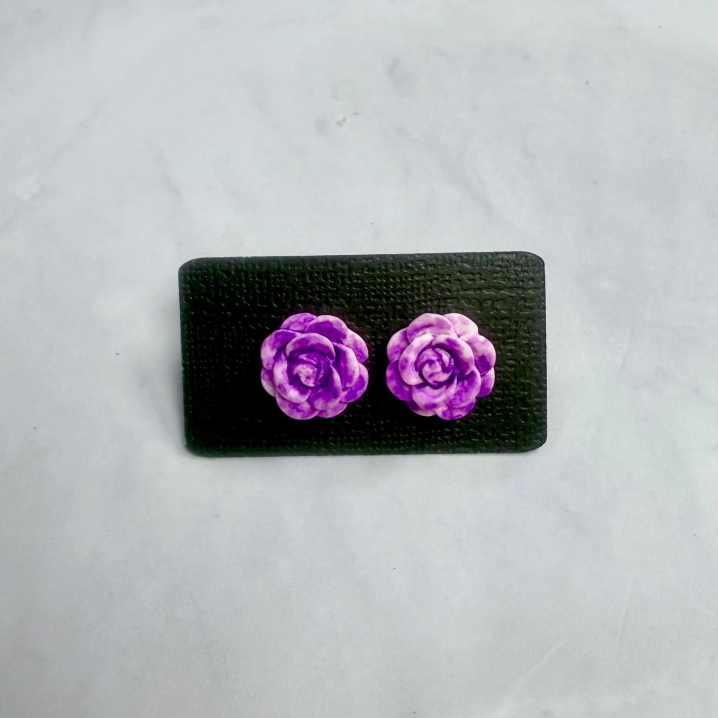 Purple Rose Stud Earring