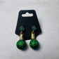 Green Xmas Ornament w/Green CZ Stud Dangle